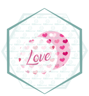 LABEL ROND &quot;LOVE&quot; - Roze - 25 stuks 