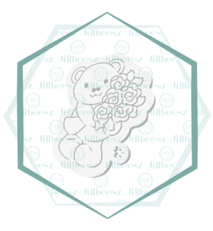 Jillbeesz Bear Flowers Cookie Cutter