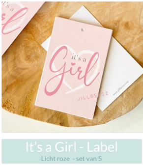 LABEL - IT&#039;S A GIRL - ROZE - 10 STUKS