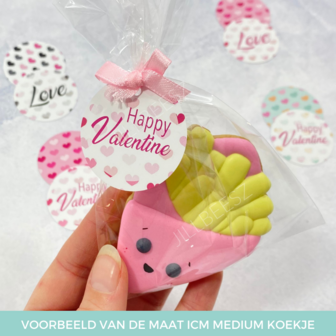 LABEL ROND &quot;LOVE&quot; - Roze - 25 stuks 