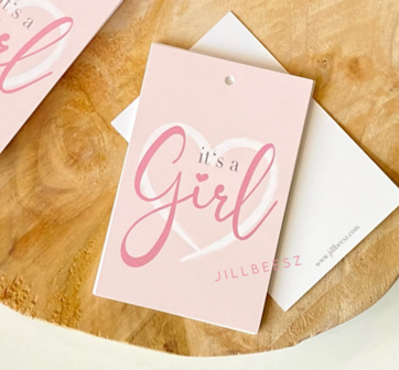 LABEL - IT&#039;S A GIRL - ROZE - 10 STUKS