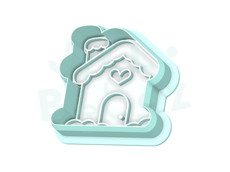 Kerst Huisje (INCL STEMPEL)