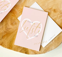 LABEL - VOOR DE LIEFSTE JUF - ROZE - 10 STUKS