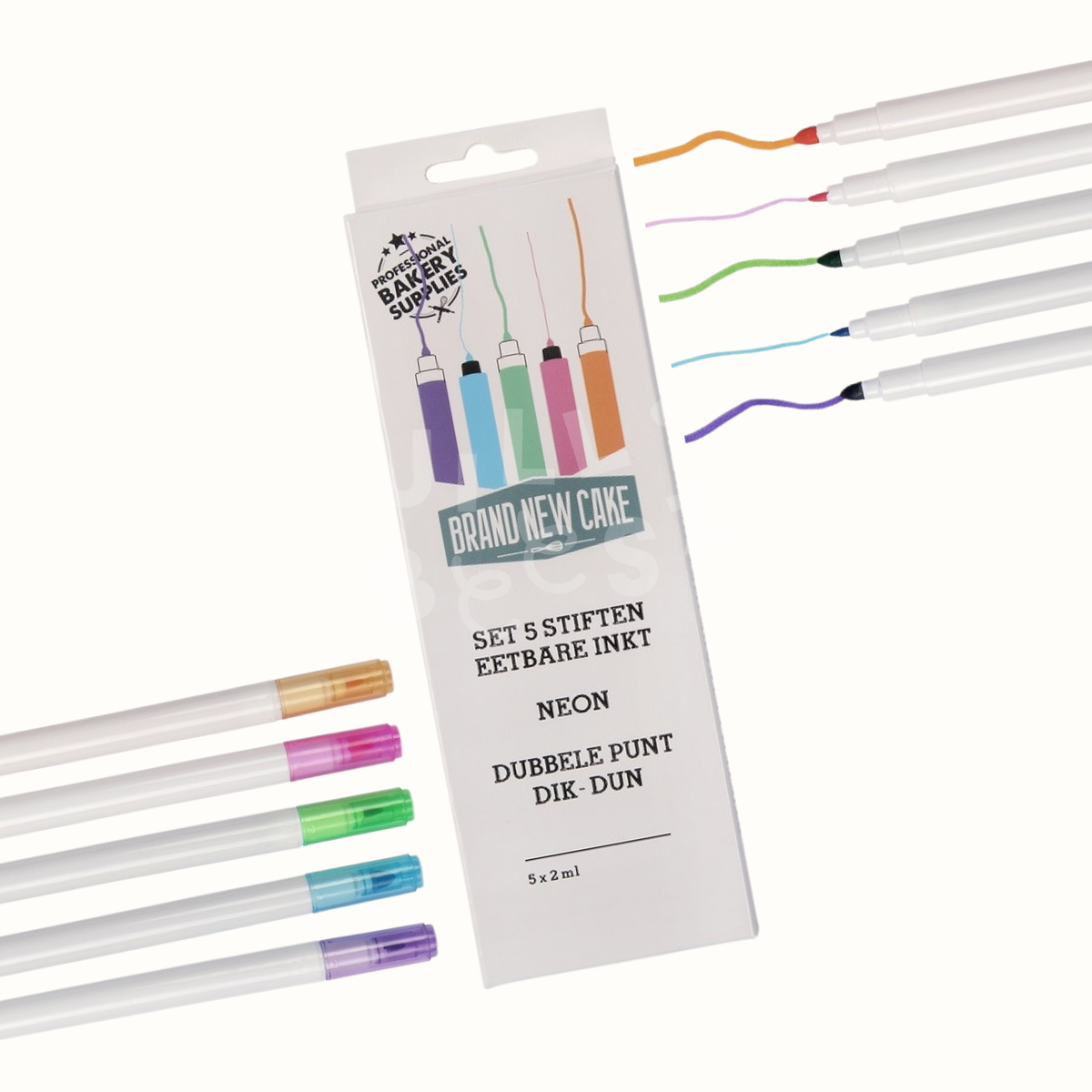 Neon Stiften eetbare inkt set/5